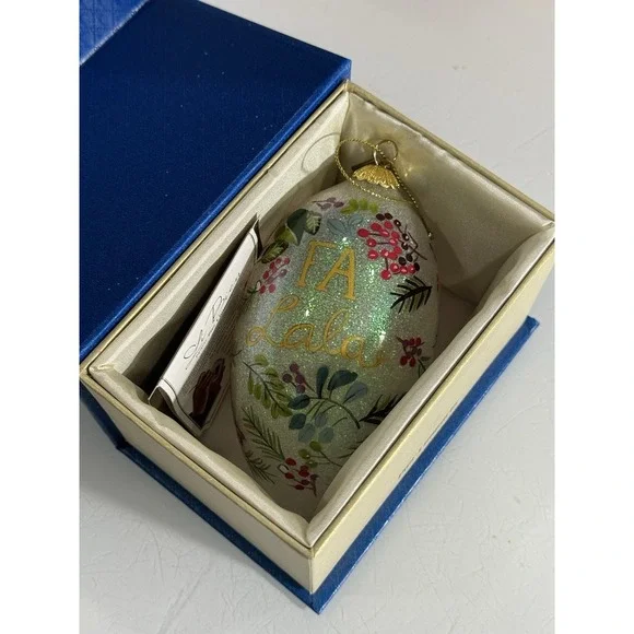 Pier 1 Li Bien -  Fa La La Hand Blown Hand Painted Glass Ornament 2017 Pier One - Picture 7 of 9